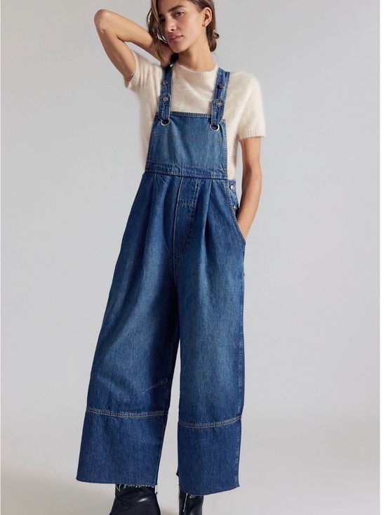 Free People Denim - NEW We The Free Rambler overalls wide barrel leg Free People